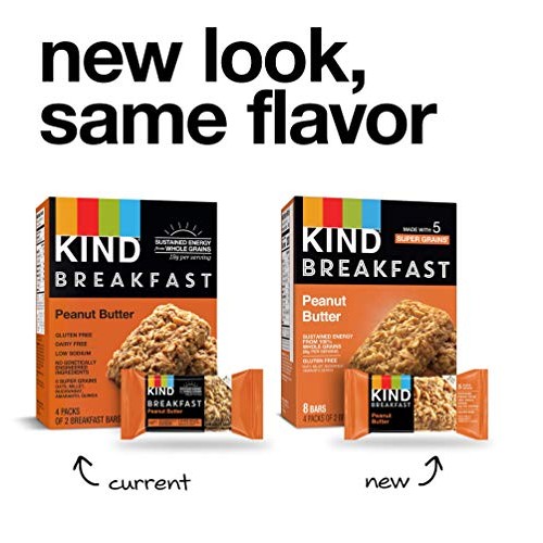 Kind Breakfast Bars, Peanut Butter, Gluten Free, 1.8Oz, 32 Count