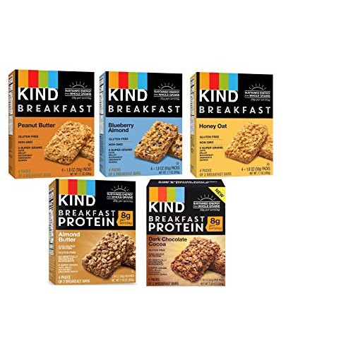 Kind, Breakfast Bars, Variety 5 Box 8Ct Ea: Dark Chocolate Coc