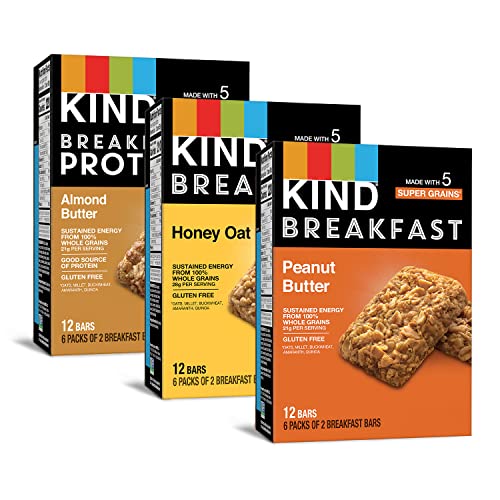 Kind Breakfast Bars, Variety Pack, Honey Oat, Almond Butter, Pea