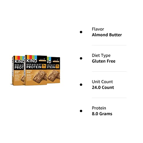 Kind Breakfast Protein Bars, Almond Butter, Gluten Free, 1.76Oz,