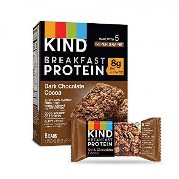Kind Breakfast Protein Bars, Dark Chocolate Cocoa, Gluten Free,