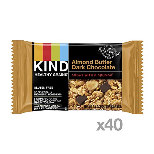 Kind Healthy Grains Bars, Almond Butter Dark Chocolate, 40 Count