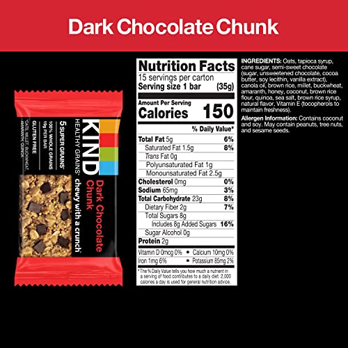 Kind Healthy Grains Bars, Variety Pack, Dark Chocolate Chunk, Oa