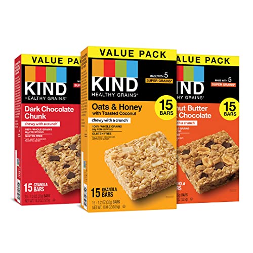 Kind Healthy Grains Bars, Variety Pack, Dark Chocolate Chunk, Oa