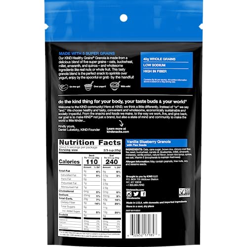 KIND Healthy Grains Clusters, Vanilla Blueberry with Flax Seeds ...