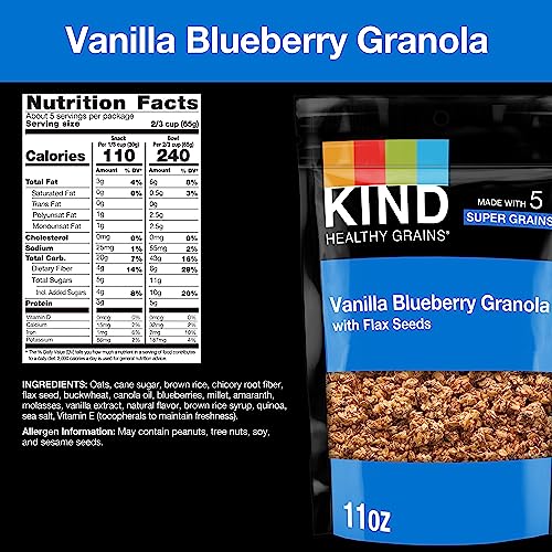 KIND Healthy Grains Clusters, Vanilla Blueberry with Flax Seeds ...