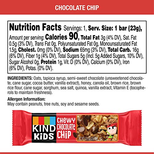 Kind Kids Granola Chewy Bar, Chocolate Chip, 6 Count Pack Of 8