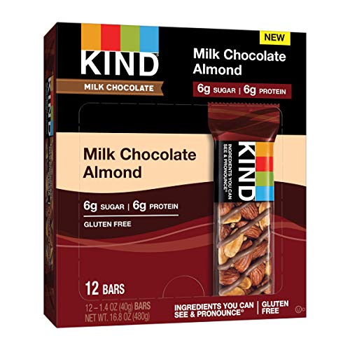 Kind Low Sugar Gluten Free Bars, Milk Chocolate Almond, 60 Count