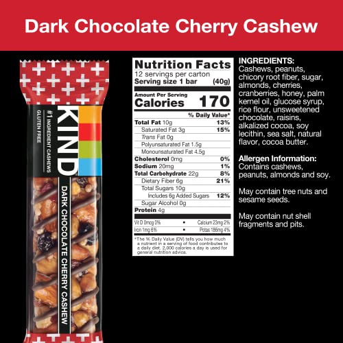 KIND Nut Bars Favorites, 3 Flavor Variety Pack, 12 Count, 1.4 Oz