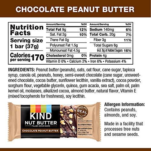 Kind Nut Filled Bars, Chocolate Peanut Butter, 32 Count