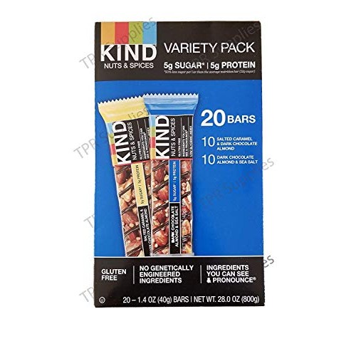 Kind Nuts And Spices 20 Bar Variety Pack, Salted Caramel/Dark Ch
