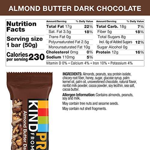 Kind Protein Bars, Almond Butter Dark Chocolate, Gluten Free, 12