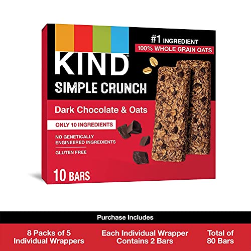 Kind Simple Crunch Bars, Dark Chocolate &Amp; Oats, Gluten Free, Low