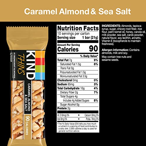 KIND THINS Caramel Almond & Sea Salt, Gluten Free, 100 Calories,...