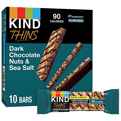 KIND THINS Dark Chocolate Nuts & Sea Salt Bars Now with Peanuts...