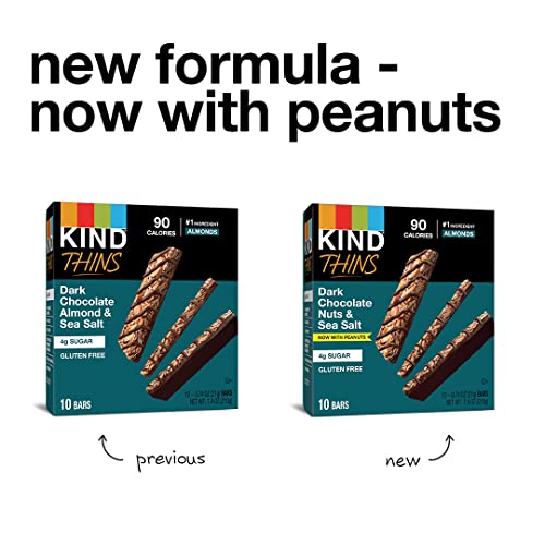 KIND Thins, Variety Pack, Dark Chocolate Nuts & Sea Salt, Carame...