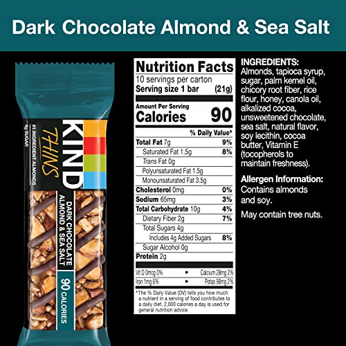 KIND Thins, Variety Pack, Dark Chocolate Nuts & Sea Salt, Carame...
