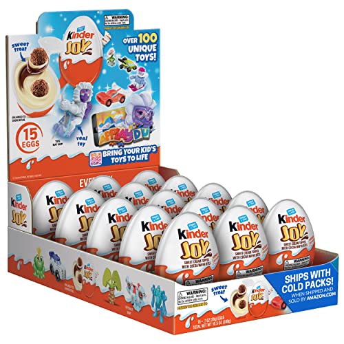 Kinder Joy Eggs, 15 Count Individually Wrapped Chocolate Candy E