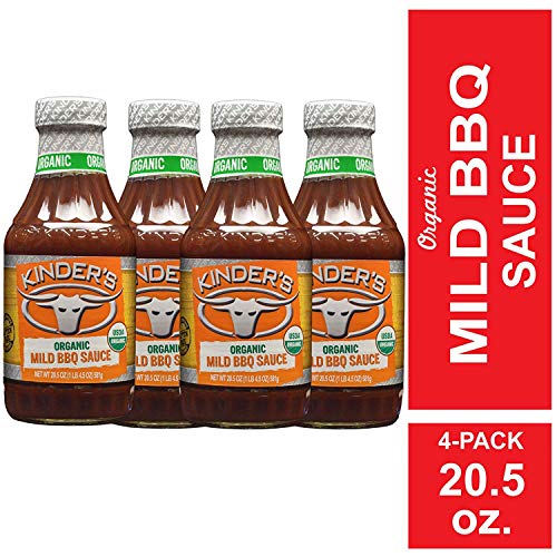 Kinder’S Organic Mild Bbq Sauce, 4-Pack; 20.5 Oz Each; Smoky-Swe
