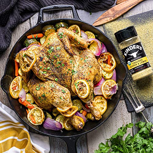 Kinders Organic Cracked Pepper and Lemon Seasoning, Premium Qua...