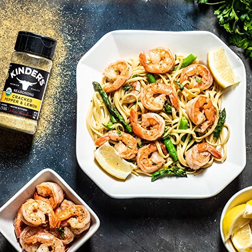 Kinders Organic Cracked Pepper and Lemon Seasoning, Premium Qua...