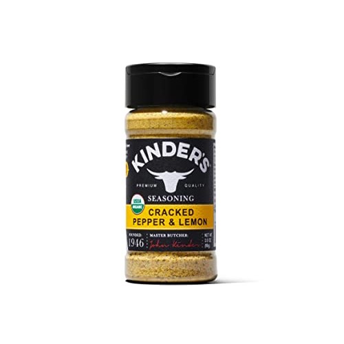 Kinders Organic Cracked Pepper and Lemon Seasoning, Premium Qua...