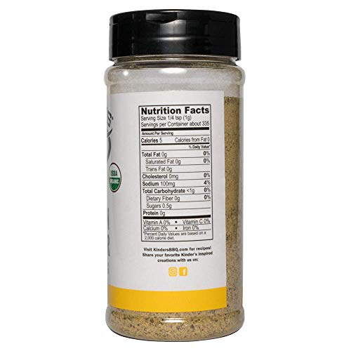 Kinders Organic Lemon Pepper Seasoning, 11.8 OZ, One pack