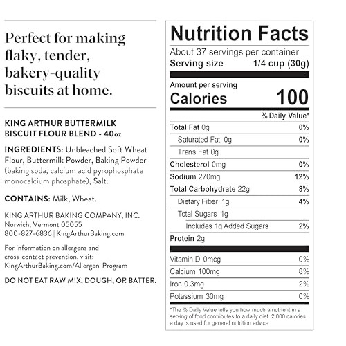 King Arthur Baking Company Buttermilk Biscuit Flour Blend, Unble...