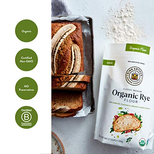 King Arthur, Classic Medium Organic Rye Flour, For Complex, Flav