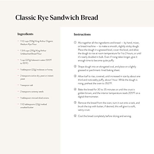 King Arthur, Classic Medium Organic Rye Flour, For Complex, Flav