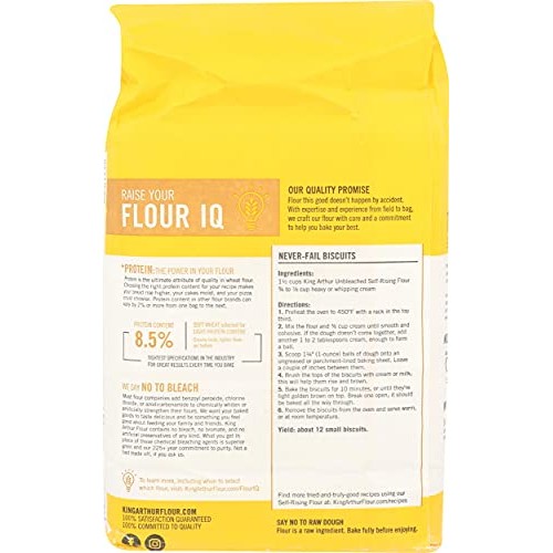 King Arthur, Flour Unbleached Enriched Self Rising, 80 Ounce