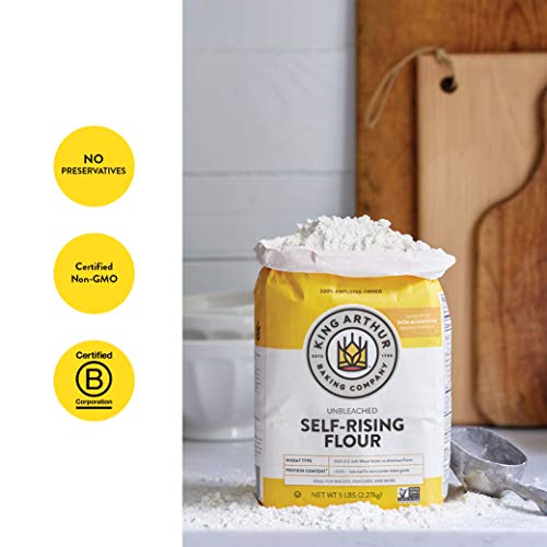 King Arthur Flour Unbleached Self Rising Flour, 5 Pound Pack Of 8