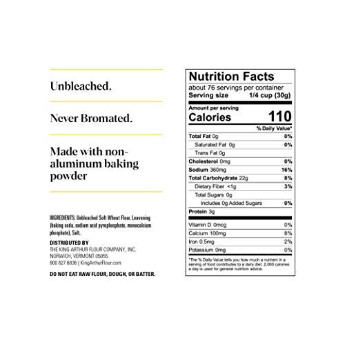 King Arthur Flour Unbleached Self Rising Flour, 5 Pound Pack Of 8