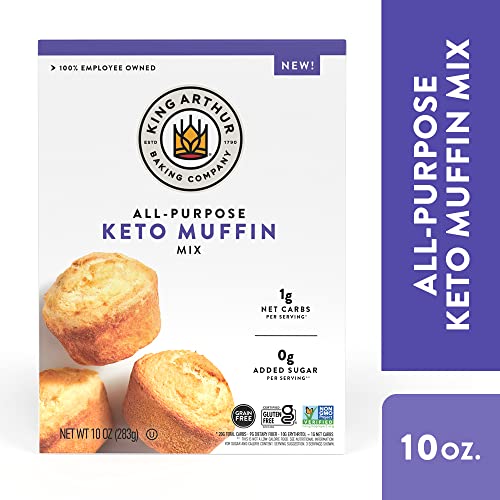 King Arthur Baking Keto Muffin Mix, All Purpose, 1g Net Carbs 0g...