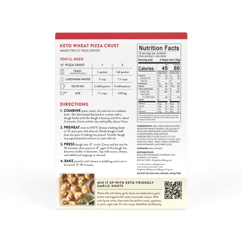 King Arthur Baking Keto Pizza Crust Mix, 1g Net Carbs Per Servin...