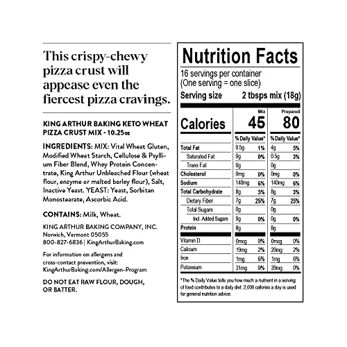 King Arthur Baking Keto Pizza Crust Mix, 1g Net Carbs Per Servin...