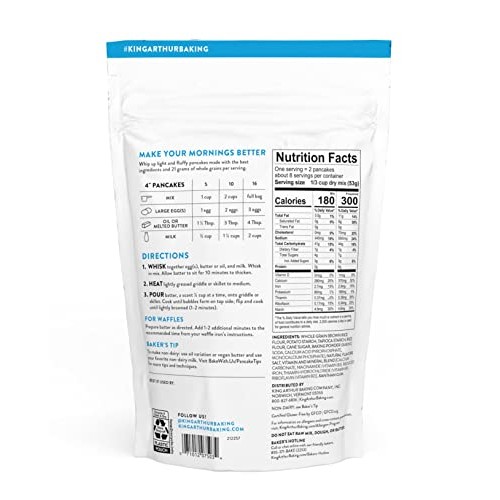 King Arthur Gluten Free Pancake Mix: Non-GMO, Kosher Certified, ...