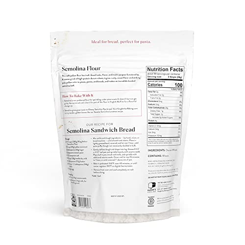 King Arthur Semolina Flour, Coarse Ground, High Protein Durum Wh...