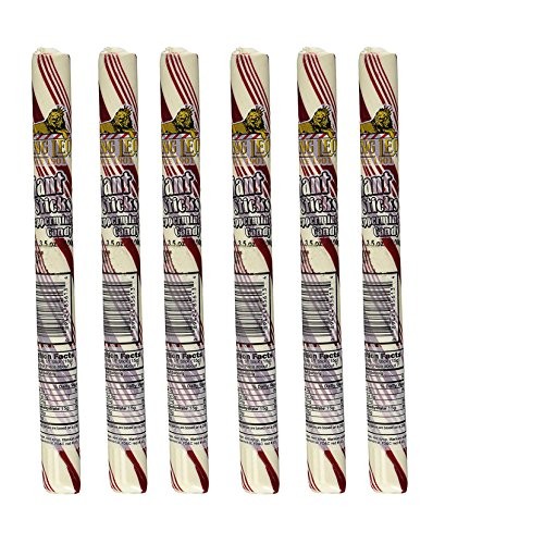 Giant Peppermint Stick Candy Cane 3.5 Ounces Pack Of 6
