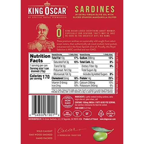 King Oscar Royal Selection Sardines In Extra Virgin Olive Oil, S