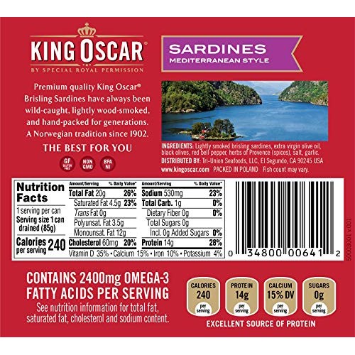 King Oscar Sardines In Extra Virgin Olive Oil Mediterranean Sard