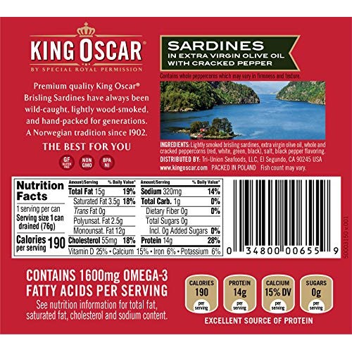 King Oscar Wild Caught Sardines In Extra Virgin Olive Oil, Hot J