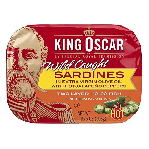 King Oscar Wild Caught Sardines In Extra Virgin Olive Oil, Hot J