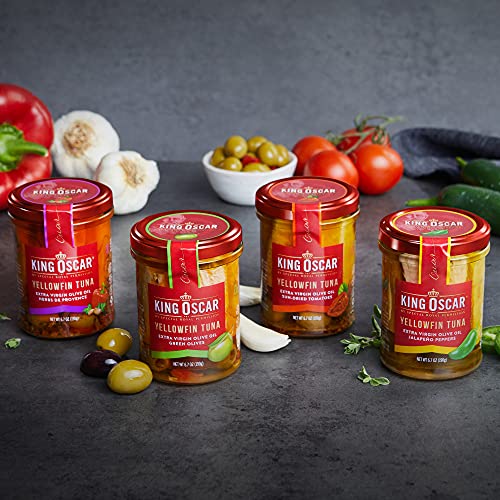 King Oscar Yellowfin Tuna Fillets in Extra Virgin Olive Oil Herb...