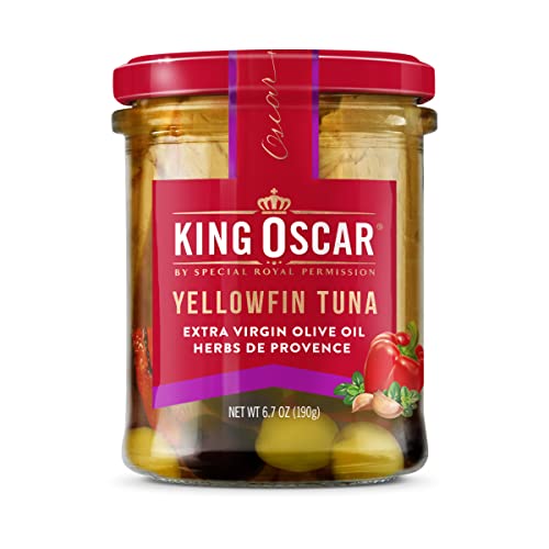 King Oscar Yellowfin Tuna Fillets in Extra Virgin Olive Oil Herb...