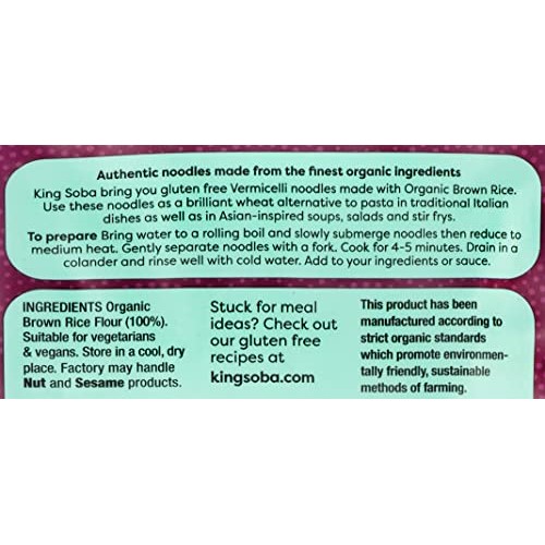 Vermicelli Brown Rice Noodles 3-Pack- Organic &Amp; Gluten Free- 26.