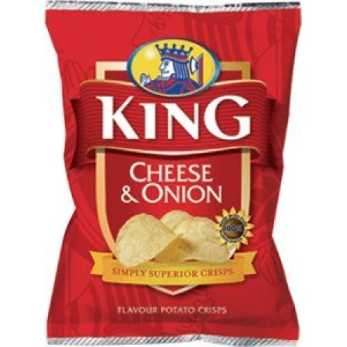 King Cheese &Amp; Onion Flavour Potato Crisps 16 X 37G Pack