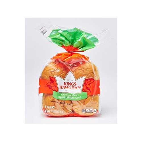 Kings Hawaiian Sweet Hamburger Buns, 12.8 Ounce -- 12 Per Case.