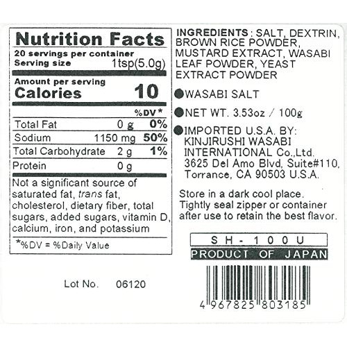 Japan Genuine Wasabi Salt 3.5Oz/100G Wasabi Seasoning/Flavor Sa