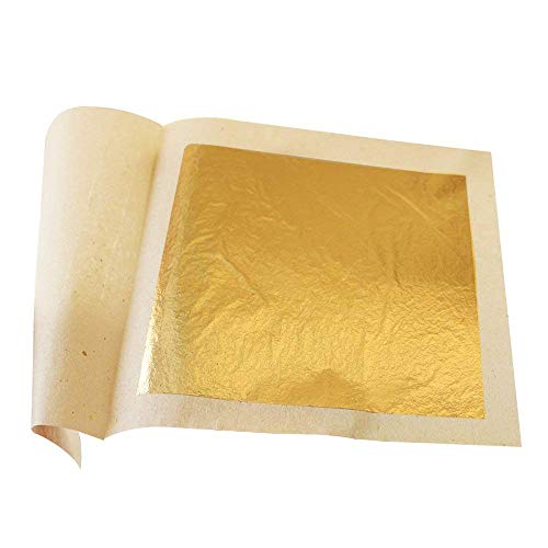 Kinno Edible 24K Gold Leaf Sheets 100 Pcs 1.7 By 1.7 Facial Ca